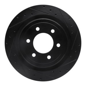 Ford F-150 Brake Rotor (1) - Rear Right - R1 Concepts - Drilled & Slotted - Black - `21-`25